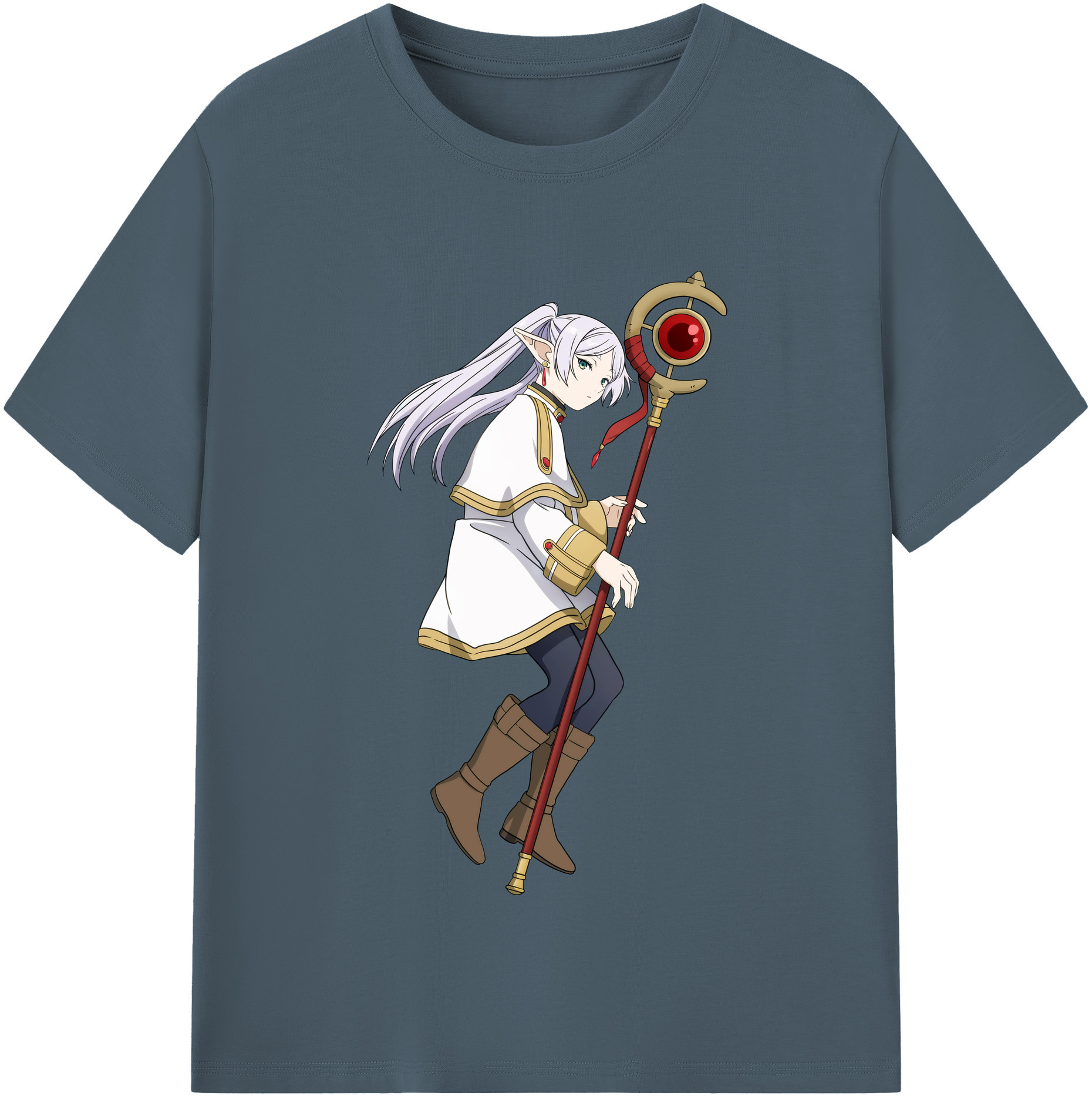 （画像用） 葬送のフリーレン Frieren 綿100％半袖Tシャツ（フロントプリント）